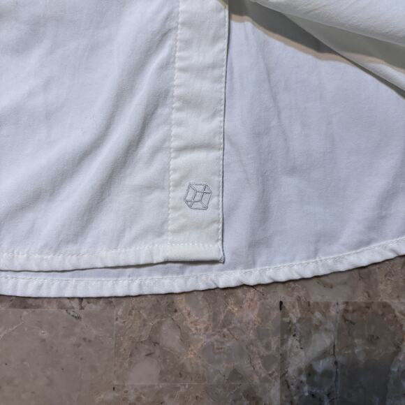 Clothing Arts Shirt Mens Medium White Cream P Cubed Button Up Travel - Picture 9 of 11